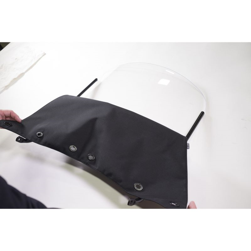 Pare-brise side car noir, imitation cuir complet depuis 2013, pièce détachée d'origine Ural Motorcycle pour sidecar via Moto Side Aventure (concessionnaire side-car Ural)