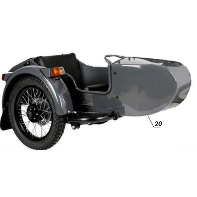 N°20 Sidecar assembly with 19" wheel 2WD-Sportsman with discbrake, black