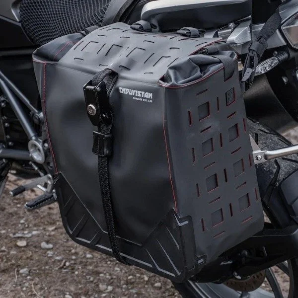 Enduristan Monsoon Evo 2 Side pannier, Ural sidecar accessory via Moto Side Aventure (Ural sidecar dealer)