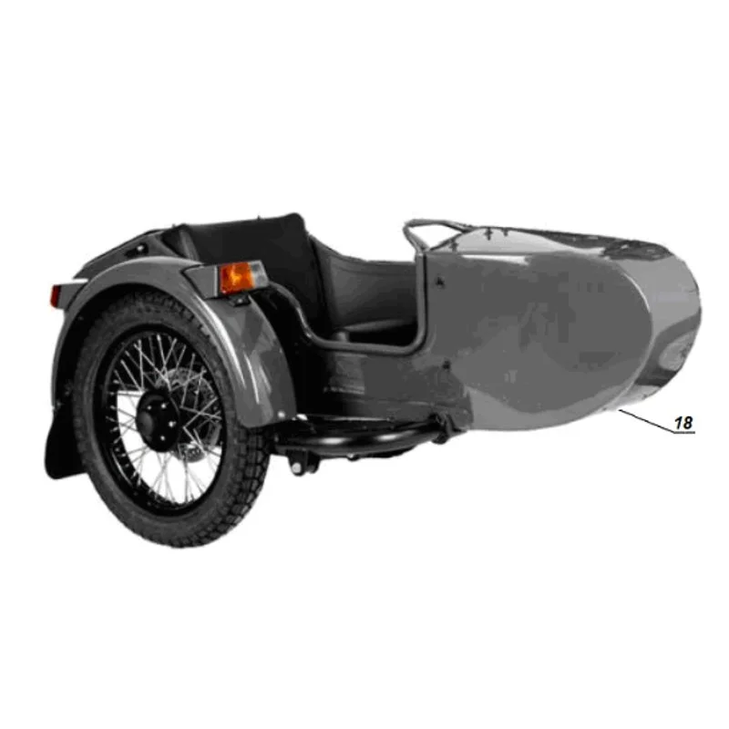 N°18 Sidecar assembly with 18" wheel, cT, Retro with discbrake, black