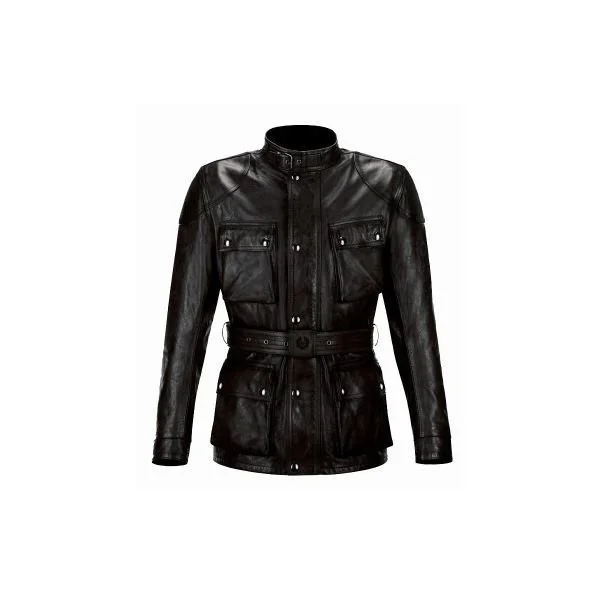 Belstaff Trialmaster Pro Black Leather jacket for Ural sidecar adventures, perfect for sidecar adventures Ural