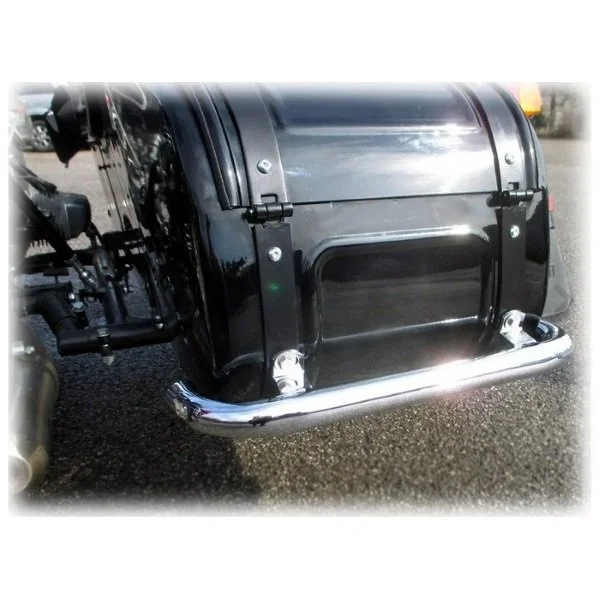 Pare-chocs arrière sidecar, renforcée (chromé ou noir), accessoire pour side-car Ural via Moto Side Aventure (concessionnaire side-car Ural)