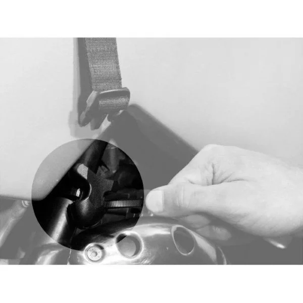 Enduristan rear fastening buckles for Sandstorm, Ural sidecar accessory via Moto Side Aventure (Ural sidecar dealer)