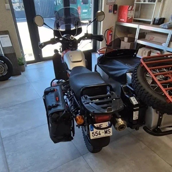 SysBag WP L con placa de adaptación izquierda, accesorio para sidecar Ural a través de Moto Side Aventure (distribuidor de sidecares Ural)