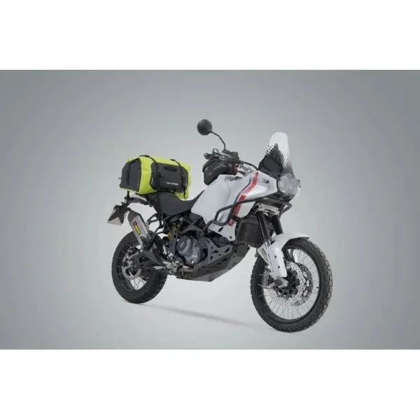 Sacoche de selle Drybag 350 jaune, Étanche, 35 l, accessoire side-car Ural via Moto Side Aventure (concessionnaire sidecar Ural)