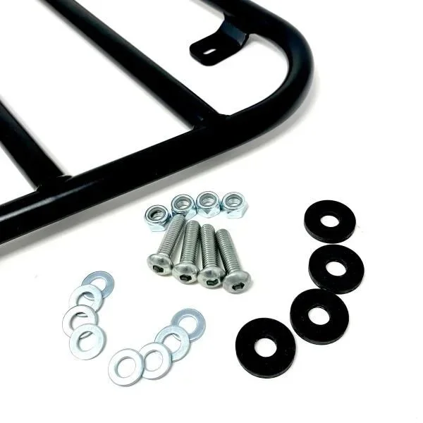 Flat black sidecar nose luggage rack (made in Germany), accessory for Ural sidecar via Moto Side Aventure (Ural sidecar dealer)
