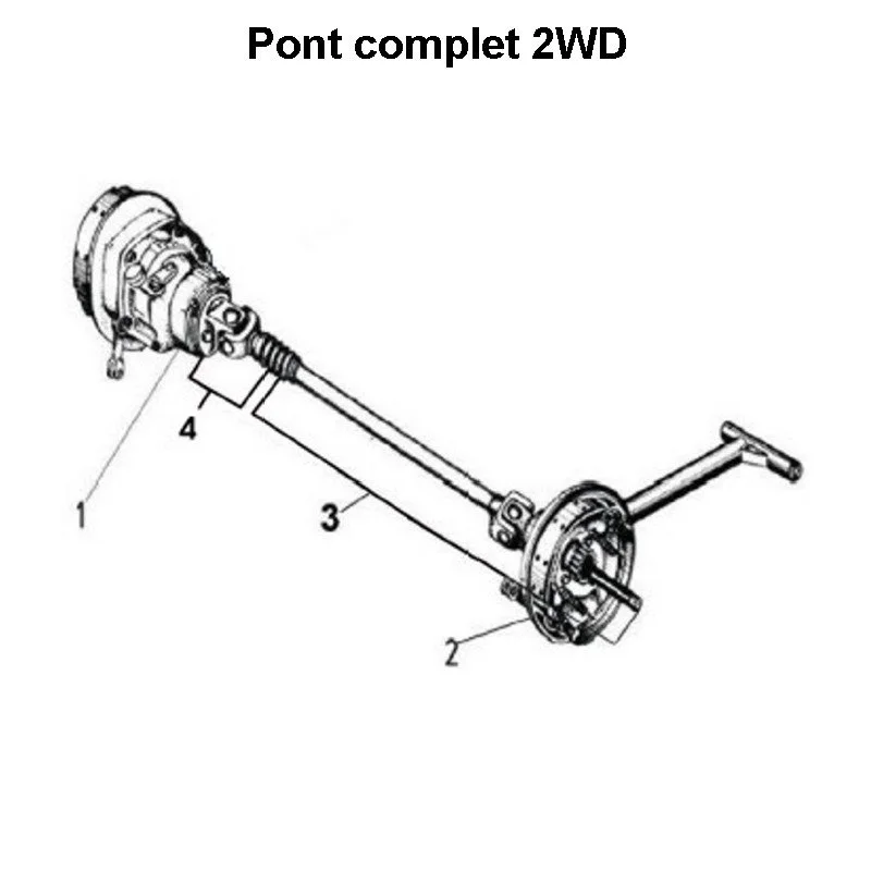Pont complet 2WD pour les side-cars Ural équipés d'un moteur à carburateur