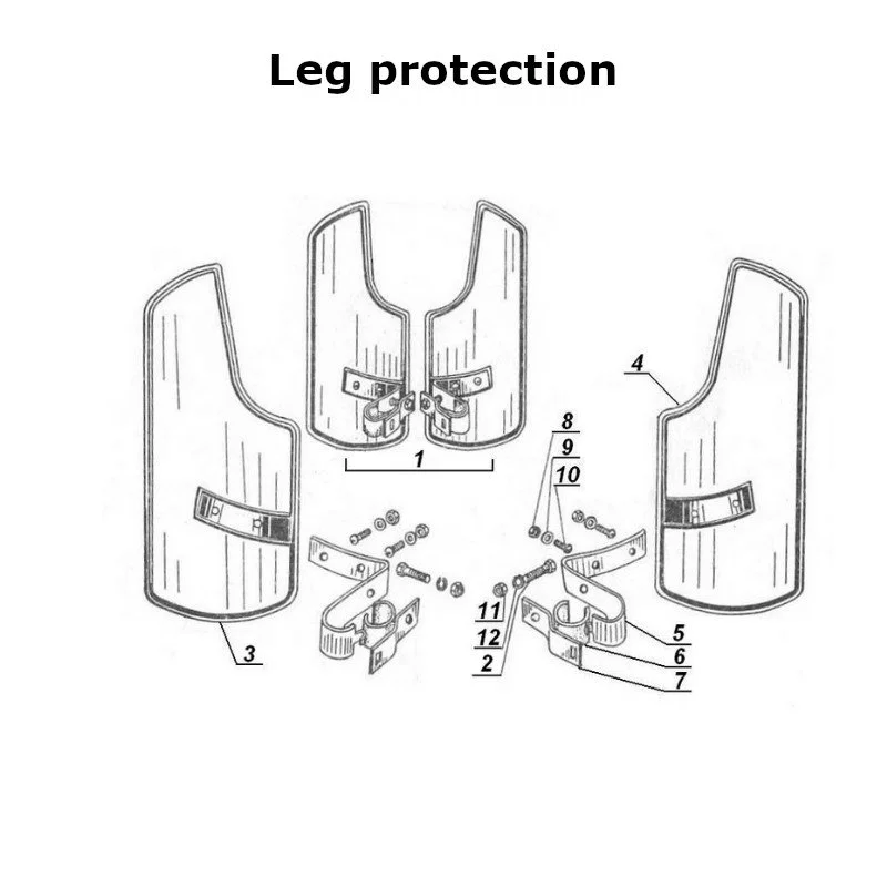 Leg protection for Ural Motorcycles sidecars with an EFI injection engine.