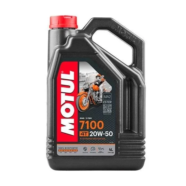 Huile moteur Motul 7100 20w50 est une huile 100% de synthèse pour side-cars 4T convenant à tout type de side-cars à 4 temps.