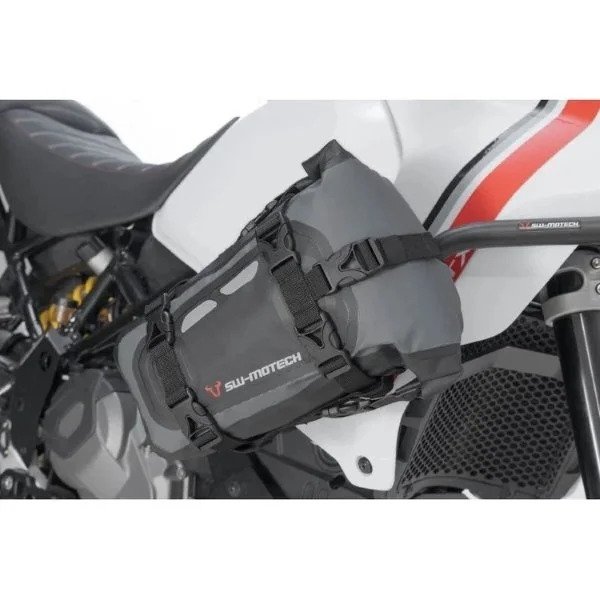 Bolsa de sillín Drybag 80 gris/negro, impermeable, 8L, accesorio para sidecar Ural a través de Moto Side Aventure (distribuidor de sidecares Ural)
