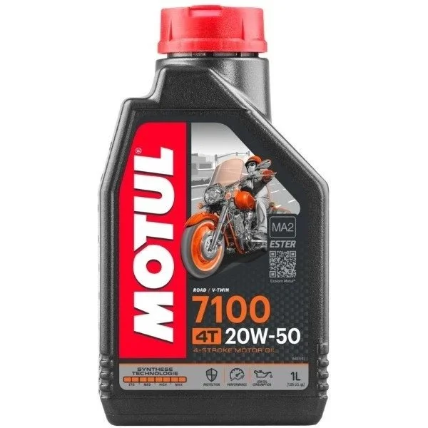 Huile moteur Motul 7100 20w50 est une huile 100% de synthèse pour side-cars 4T convenant à tout type de side-cars à 4 temps.