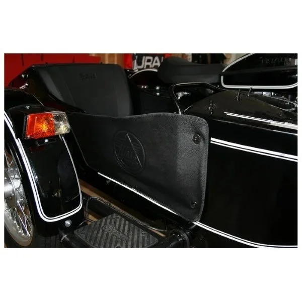 Sidecar entrance cover magnetic, imitation leather black is an accessory for sidecar Ural via Moto Side Aventure