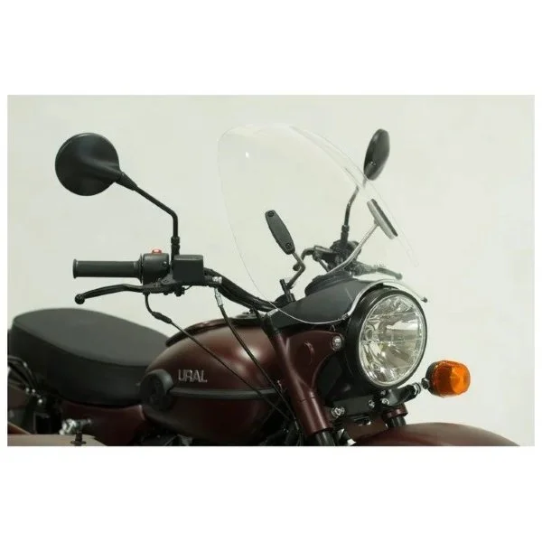 Parabrisas transparente para Ural con kit de montaje, accesorio para sidecar Ural a través de Moto Side Aventure (distribuidor de sidecares Ural)