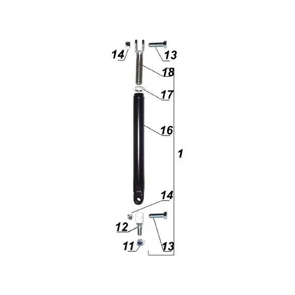 N°1 Sidecar side prop with adjusting forks, front for the sidecar frame 2WD (carburetor part)