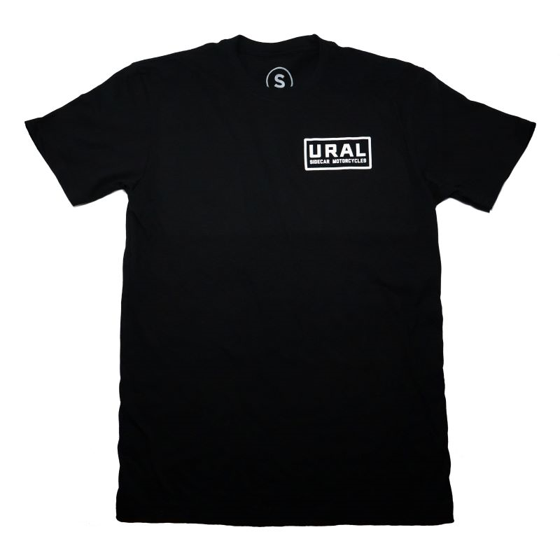 T-Shirt Col Rond Insigne URAL Noir, vetement/life style via Ural par Moto Side Aventure (concessionnaire side car Ural)
