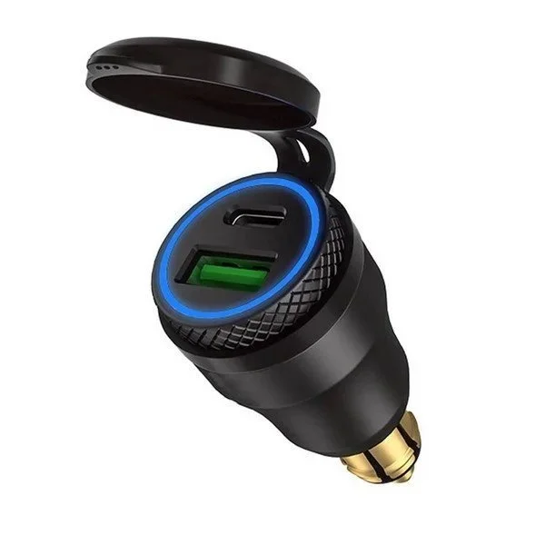 The Din USB & USB-C adapter is an accessory for Ural sidecars via Moto Side Aventure.