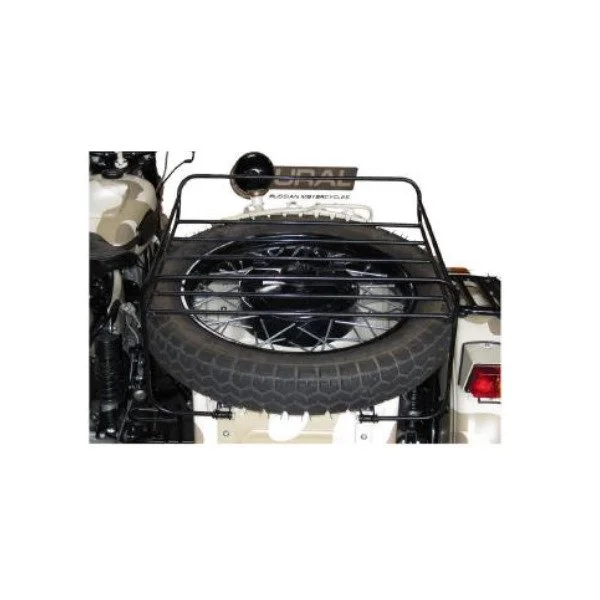 Kit completo de portaequipajes negro para sidecar con rueda de repuesto