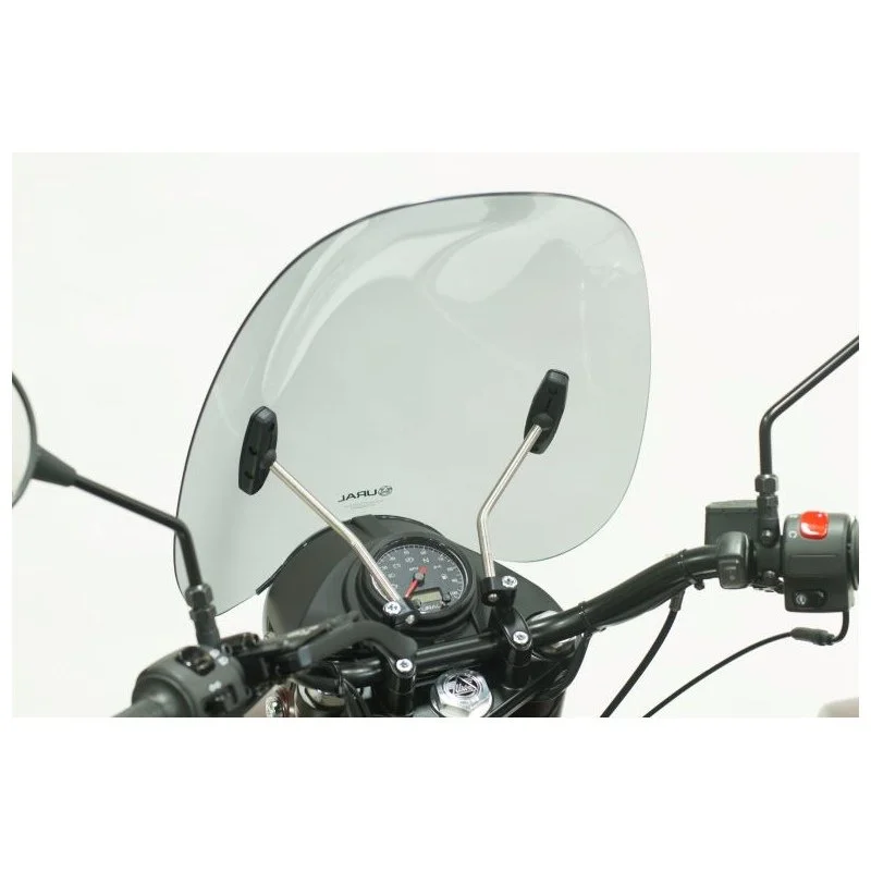 Pare-brise Ural fumé avec kit de montage, accessoire pour side-car Ural via Moto Side Aventure (concessionnaire side-car Ural)