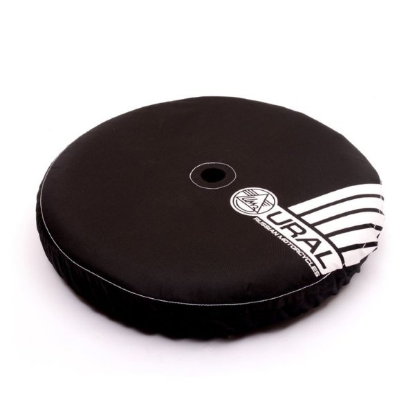 Complete black spare wheel cover with logo (Original Denisov)