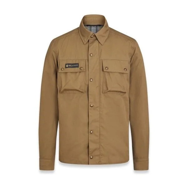 Belstaff Mansion olive overshirt, ideal for adventures on a Ural sidecar