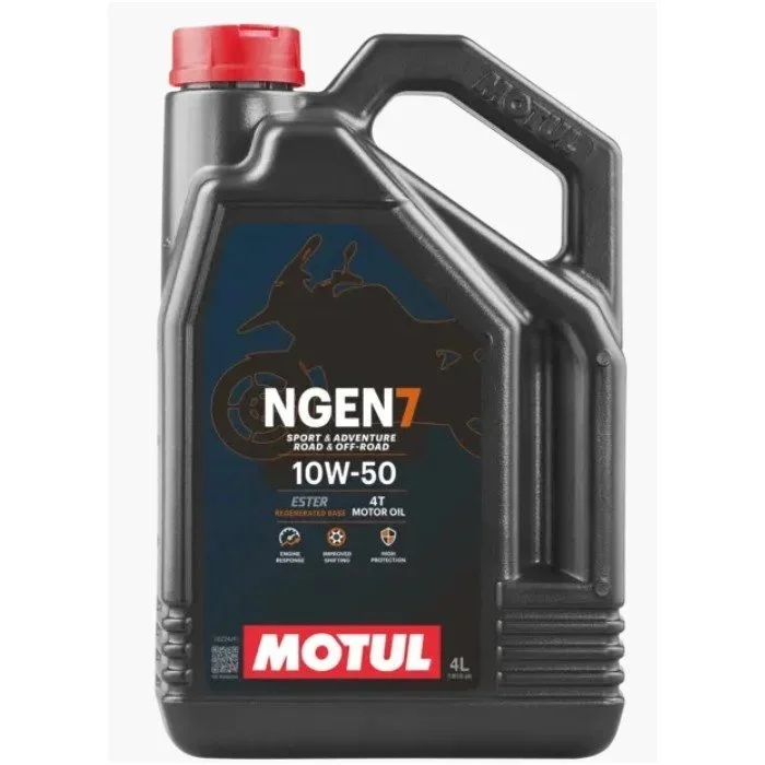 L’huile moteur Motul NGEN 7 10W50 4T est un mélange synthétique durable pour side-cars 4T