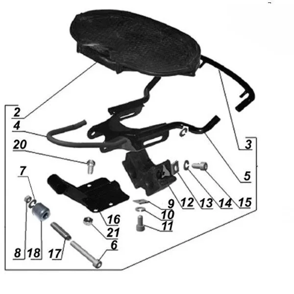 N°1 Siège avant complet (type tracteur) (pièce carbu)