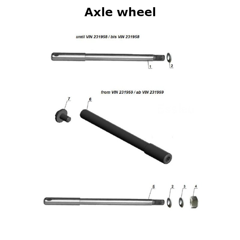 Diagram of the axle wheel components, original Ural EFI sidecar models, via Moto Side Aventure, Ural sidecar dealer