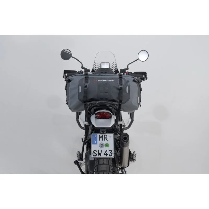 Sacoche de selle Drybag 350 gris/noir, Étanche, 35l, accessoire pour side-car Ural via Moto Side Aventure (concessionnaire side-car Ural)