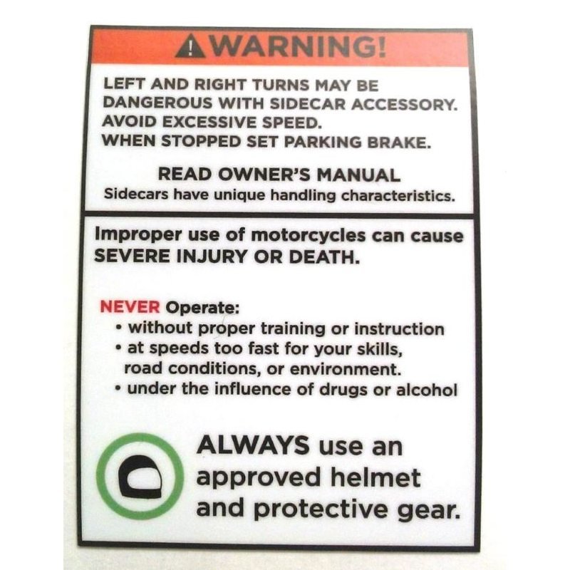 N°5 Autocollant "WARNING" du réservoir à essence