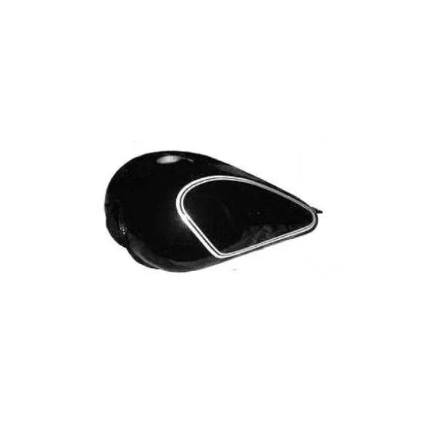 N°2 Gastank Retro black with double white pinstripes for the fuel tank Retro (carburetor part)