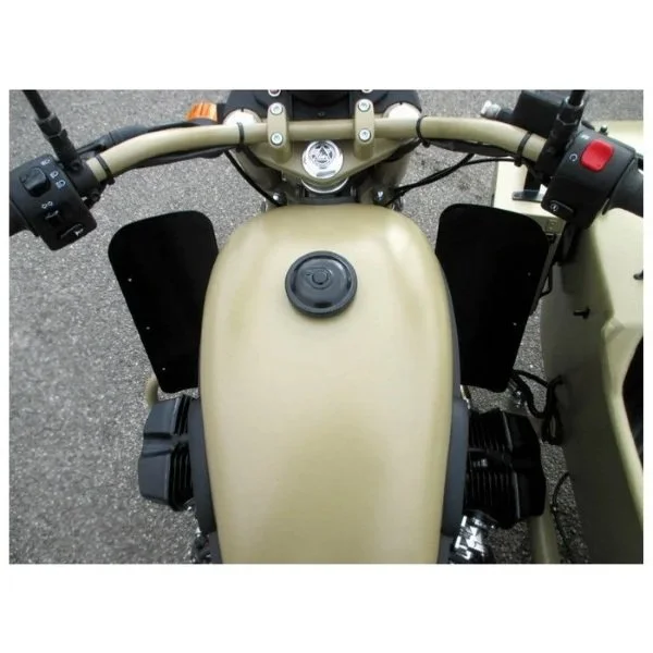Set of leg mudguards black with mounting is an accessory for Ural sidecars via Moto Side Aventure