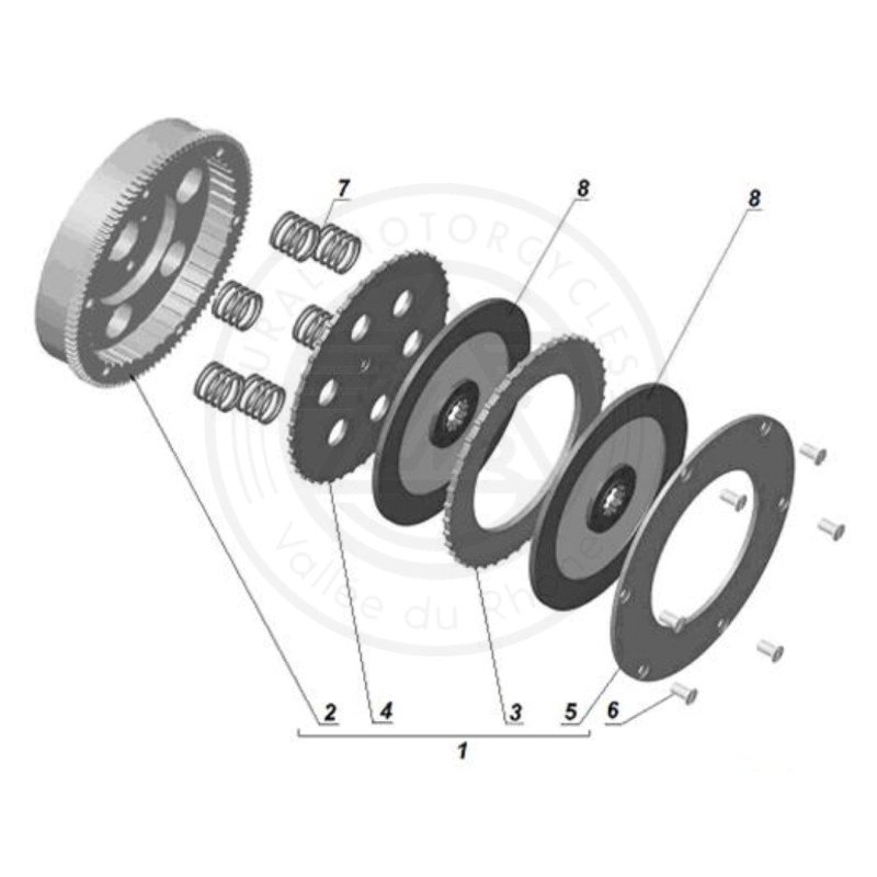 N°1 Kit d'embrayage volant moteur pour sidecars Ural