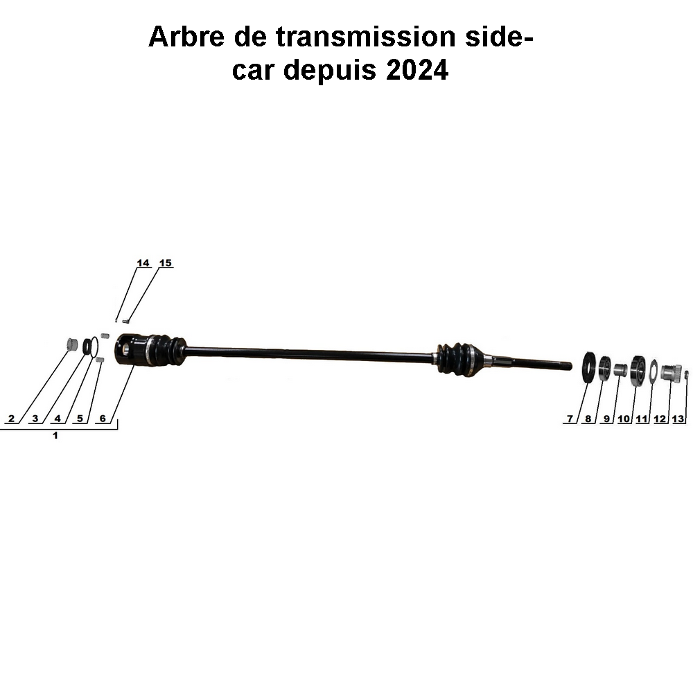 Arbre de transmission du side-car jusqu'en 2024 pour les side-cars Ural équipés d'un moteur à injection EFI.