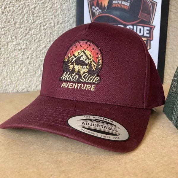 Cap Moto Side Aventure Classic snapback Burgundy, sidecar accessory from Moto Side Aventure (Ural sidecar dealer)