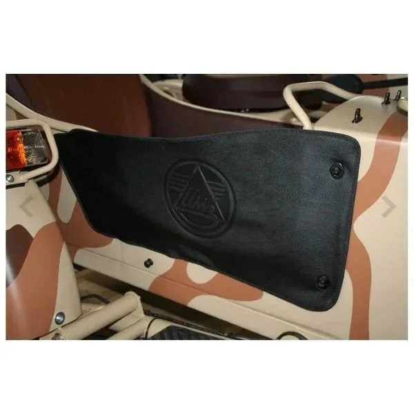 Puerta de entrada magnética para sidecar, imitación de cuero negro