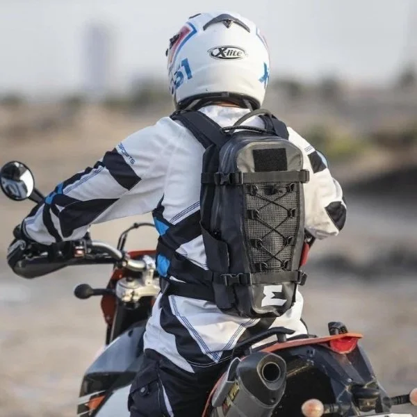 Enduristan Hurricane 15 waterproof rucksack for Ural Motorcycles sidecars