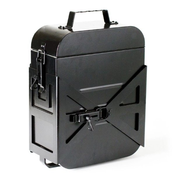 Box avec support, noir mat