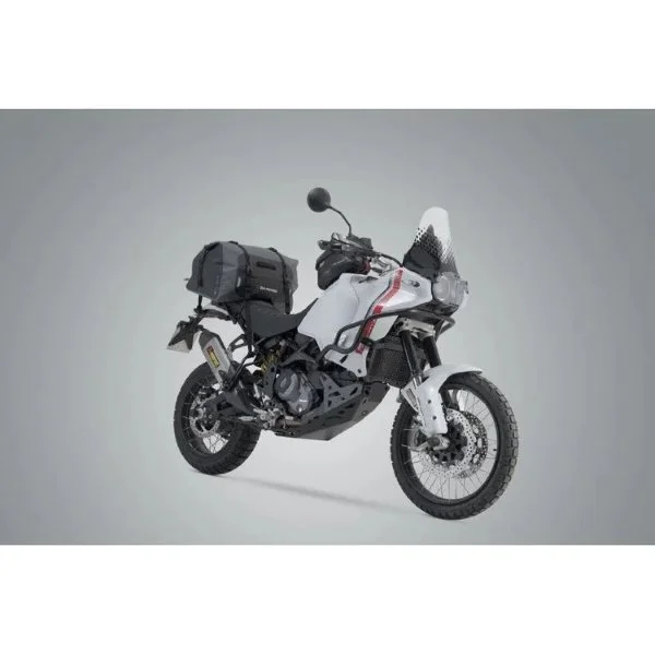 Sacoche de selle Drybag 350 gris/noir, Étanche, 35l, accessoire pour side-car Ural via Moto Side Aventure (concessionnaire side-car Ural)
