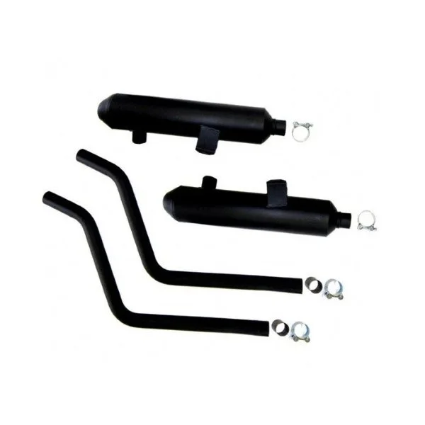 Système d'échappement vers le haut 2 en 2, noir