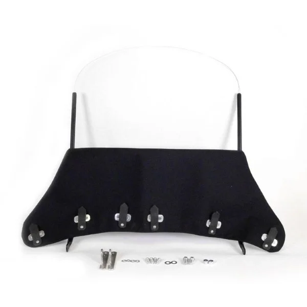 Complete flat black sidecar windshield