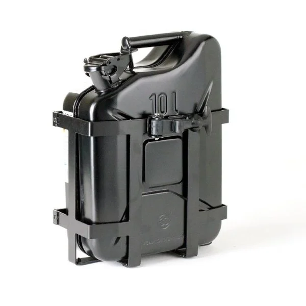 Jerrycan complete with stand, accessory for Ural sidecar via Moto Side Aventure (Ural sidecar dealer)
