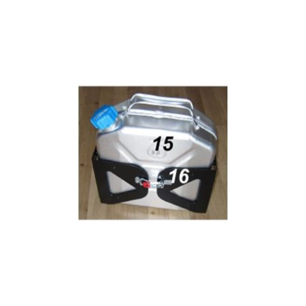 Jerrycan aluminium with holder