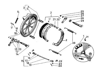 Frein avant de la fourche télescopique - Pièces Carburateurs