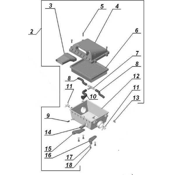 Airfilter box assembly 2017-2018, plastic for Intake, original Ural Motorcycles spare part for sidecar via Moto Side Aventure (Ural sidecar dealer)