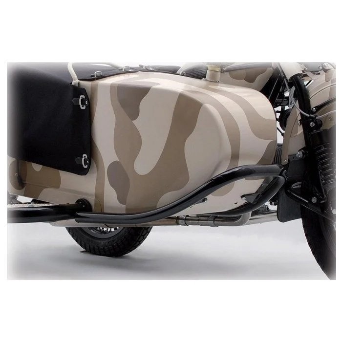 Pare-chocs de protection avant renforcé (noir ou chromé), accessoire pour side-car Ural via Moto Side Aventure (concessionnaire side-car Ural)