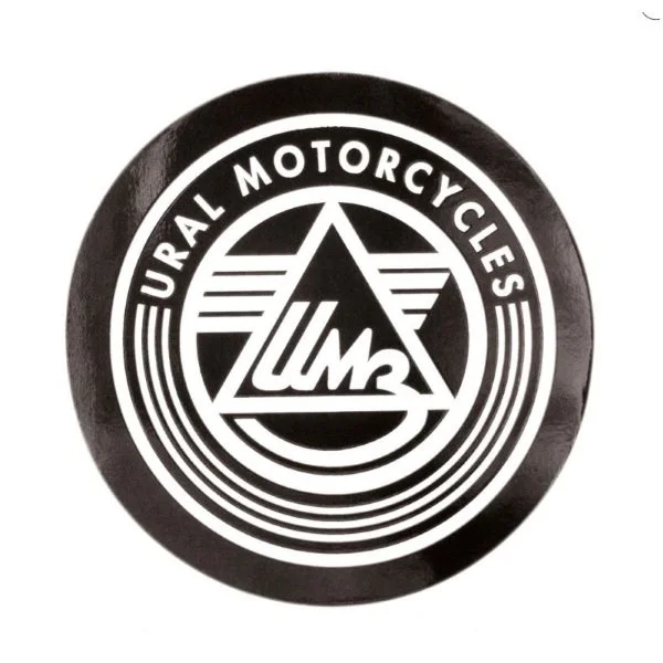 Autocollant 3"x3" logo rond, accessoire pour side-car via Moto Side Aventure (concessionnaire side-car Ural)