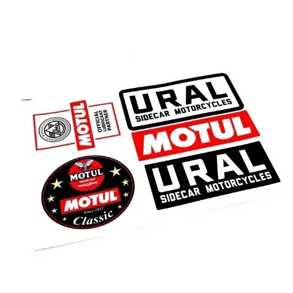 Hojas de pegatinas URAL x MOTUL, 5 unidades