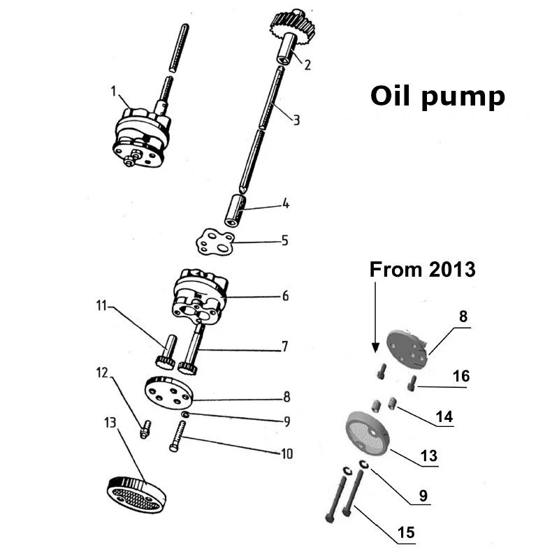 Oil pump for Ural sidecars with carburetor engine