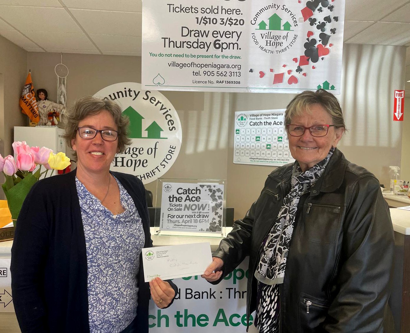 Village of Hope Niagara Catch The Ace April 11 Cheque Presentation