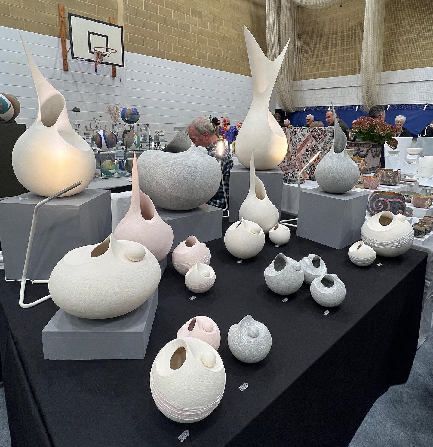Here I am, back at The Oxford Ceramics Fair after a break of two years. So lovely to reconnect with my fellow ceramicists and loyal customers. It&rsquo;s on for two days so if you are nearby, do Google and come find me here at St Edwards School. 

#b